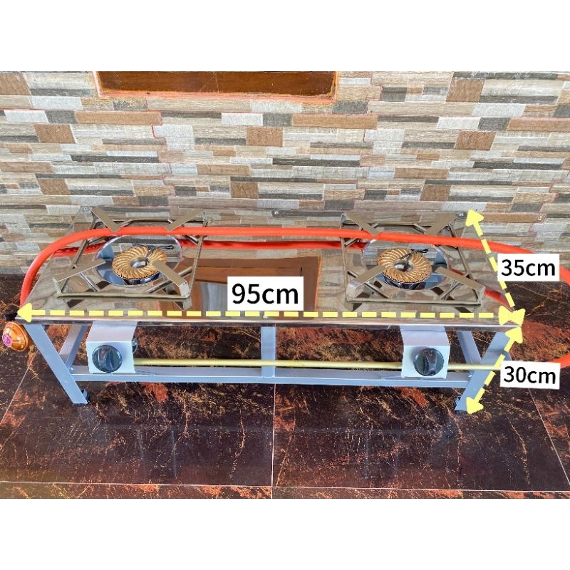 KOMPOR GAS RAKITAN API BESAR 2 TUNGKU RINAI RANGKA BESAR
