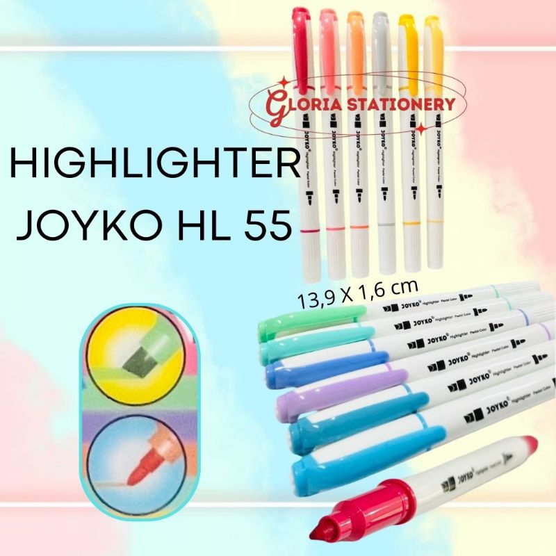 

D3W! JOYKO Highlighter dual tip HL 55/Highlighter pastel HL 55 JOYKO