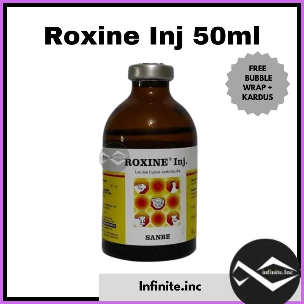 ROXINE 50ml Inj Enro Obat Infeksi Pernafasan 50 ml
