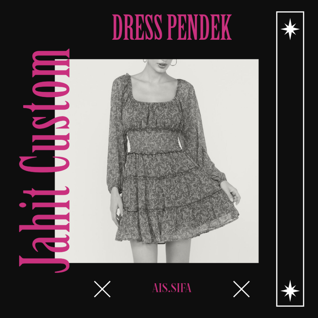 Jahit Custom Dress Pendek, Dress Braidsmaid, Dress Midi Mini