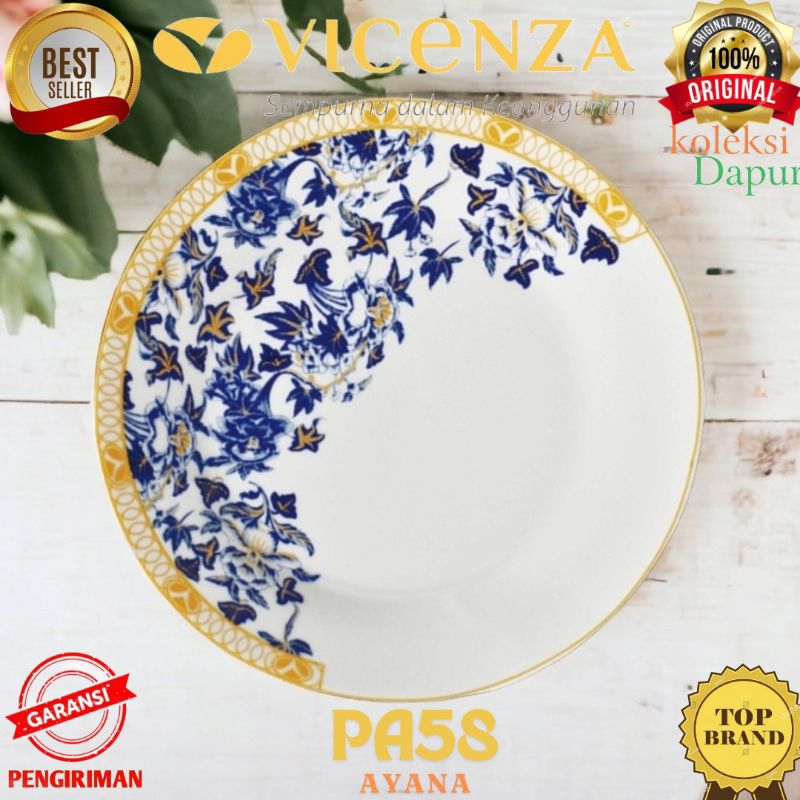 Piring camilan Pa58 motif AYANA paket 6 pcs piring makan porselin (keramik berkualitas tinggi) higie