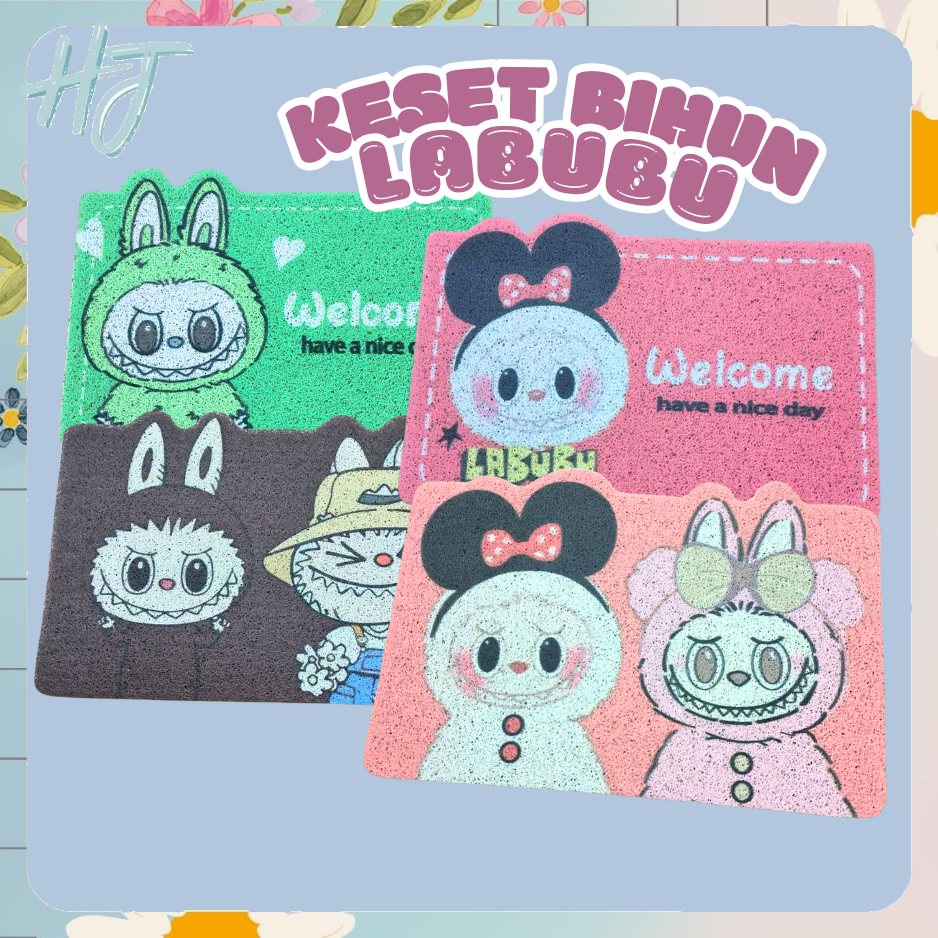 HJ Karpet Keset Labubu Antislip Print Karakter Keset Kamar Mandi Ruang Tamu