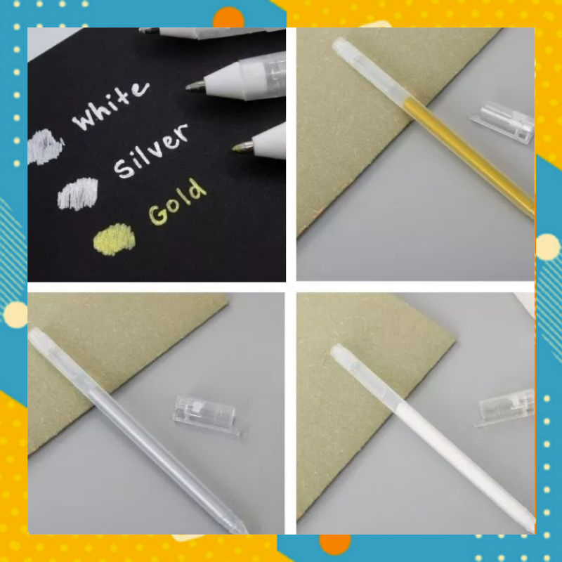 

Pulpen METALIK GOLD SILVER EMAS Gel Pen Pena Color Metallic Ink AT0529A4