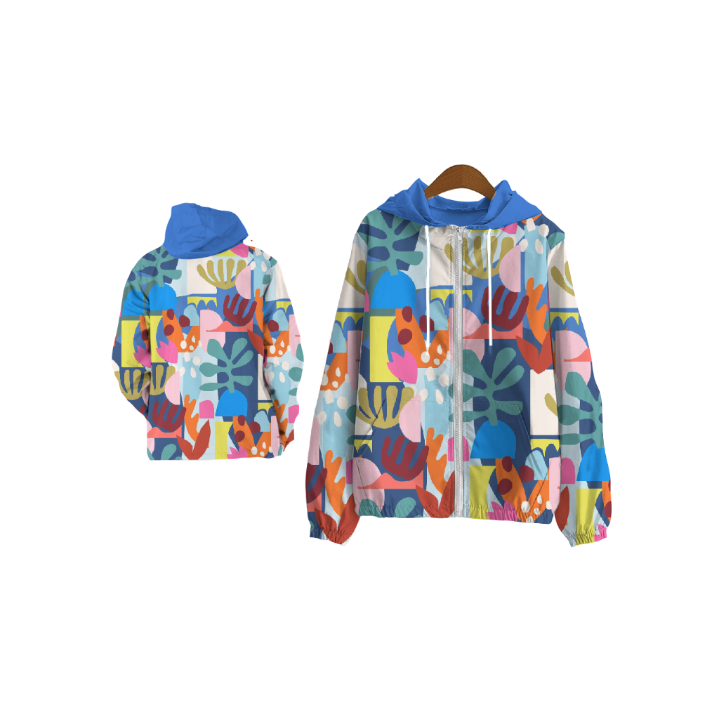 Jaket Parasut Wanita Printing Jumbo / jaket parasut Big Size / jaket parasut over size pria dan wani