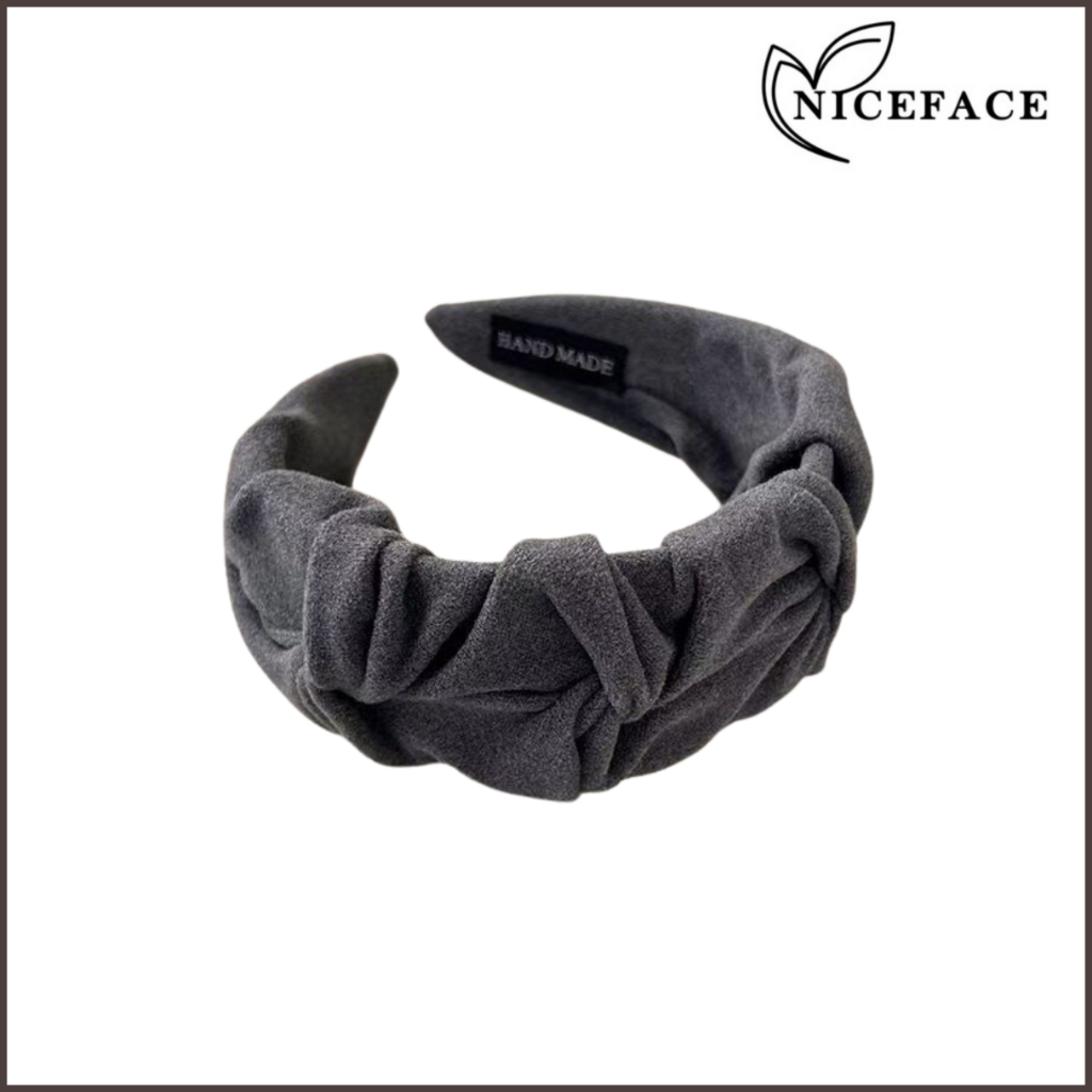 NICEFACE - Bando Bandana Korea Scrunchie Anti Patah Wanita Scrunchies Keriting Desain Lebar Simpul S