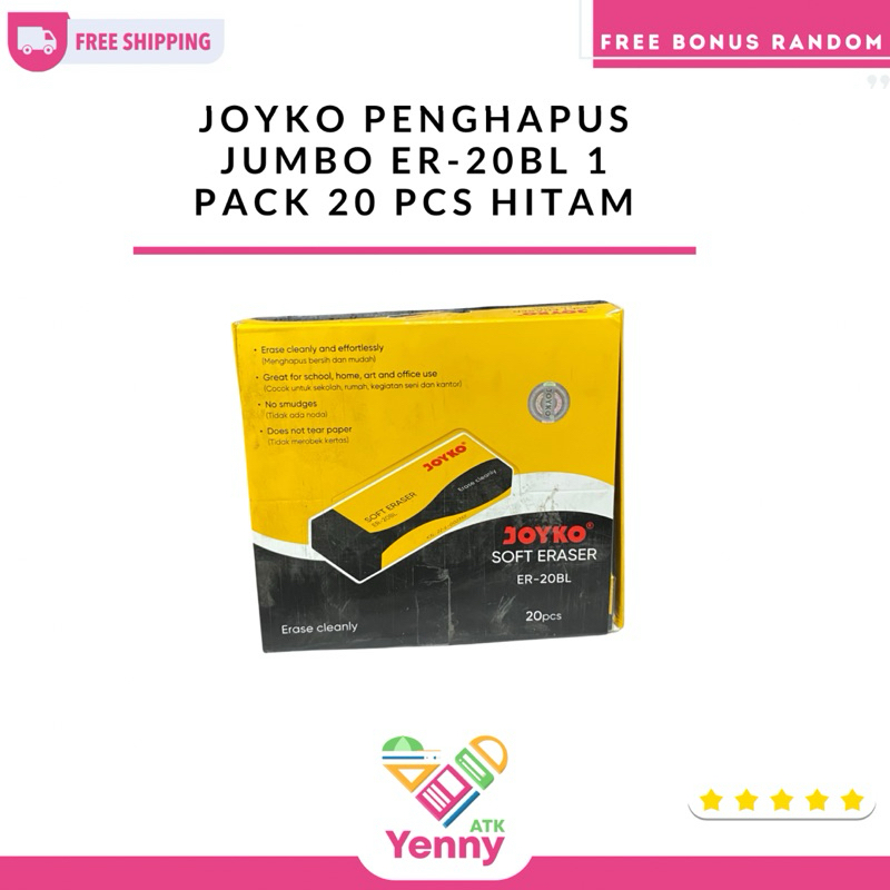 

Penghapus Joyko Jumbo Warna Hitam | Penghapus Jumbo Joyko 1 Pack 20 Pcs