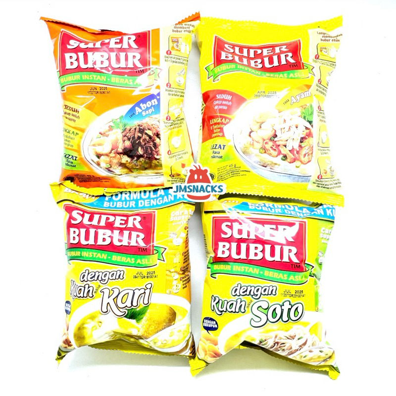 

[PROMO!!] Super Bubur Kuah 45gr Satuan - Bubur instant termurah praktis nikmat enak diskon mantap