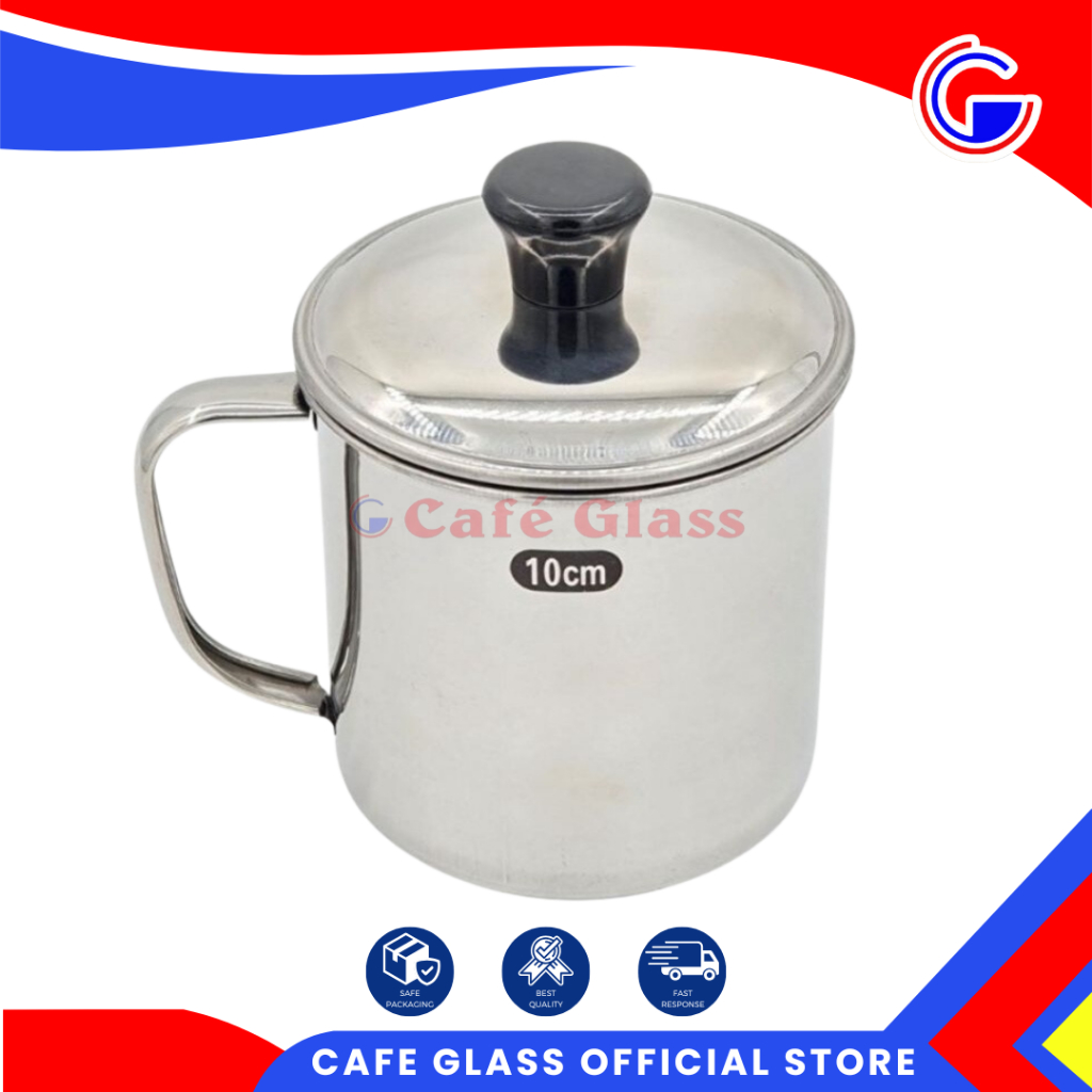 MUG STAINLESS 10 CM DAN 13 CM | MUG STAINLESS 10 PREMIUM GANOM | MUG TUTUP STAINLESS