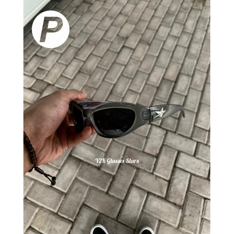 Y2K Glasses Stars | Grey Glass