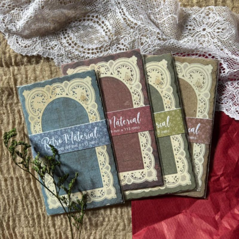 

khalishop - retro material paper motif bingkai retro, paper deco, kertas deco, kertas dekorasi, kertas material untuk journaling dan scrapbook, junk journal, diy hiasan kertas renda bingkai vintage, ribbon paper, lace paper, kertas motif renda