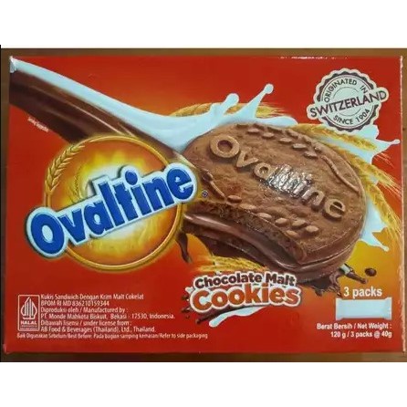 

Ovaltine ChocolateMalt Cookies 120gr isi 3packs