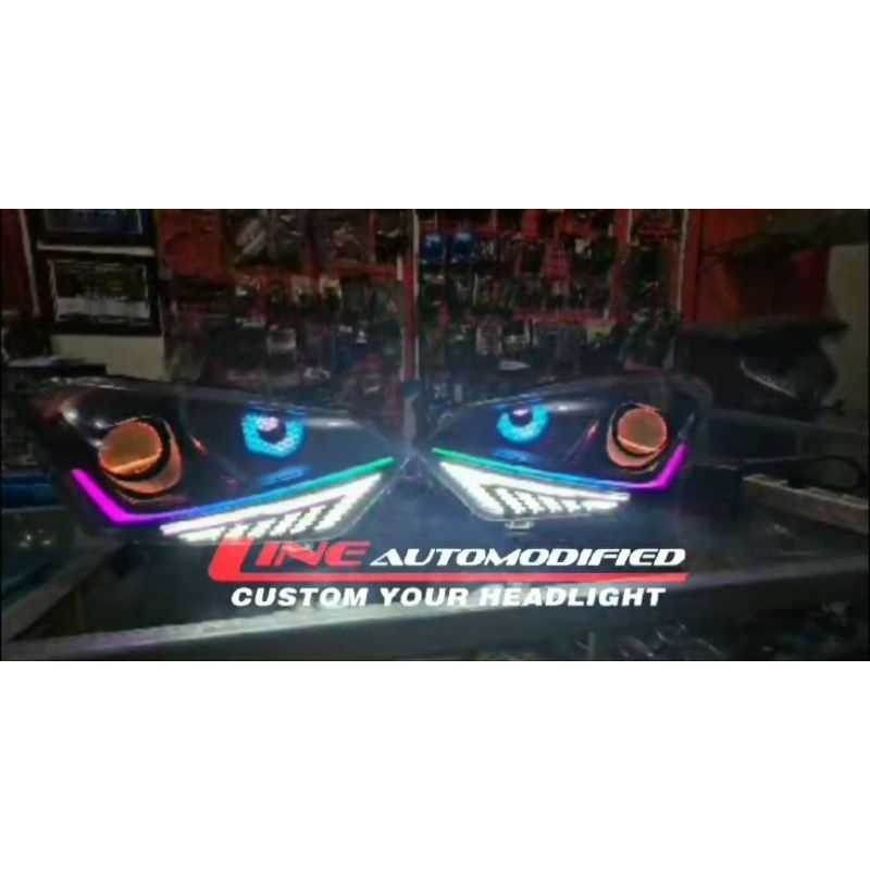 HEADLAMP CUSTOM AGYA/AYLA 2017-2021 NEW FACELIFT .