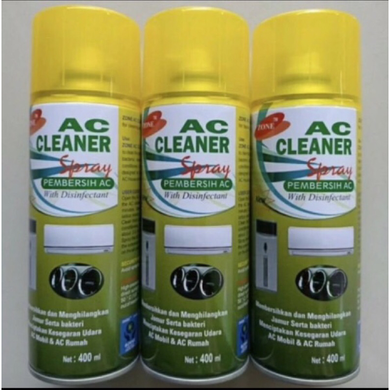 ZONE AC Cleaner Mobil Spray 400ML Cairan Pembersih AC Mobil Dan AC Ruangan Zone Cleaner AC Original 