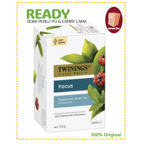 

Twinings Live Well Focus Tea Bags | 22 pack/Teh Herbal Twinings - 100% Original