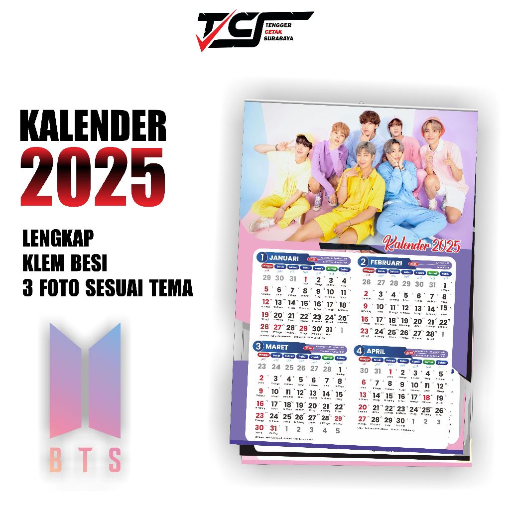 

KALENDER DINDING 2025 BTS 1 LEMBAR 4 BULAN (ADA 3 LEMBAR)