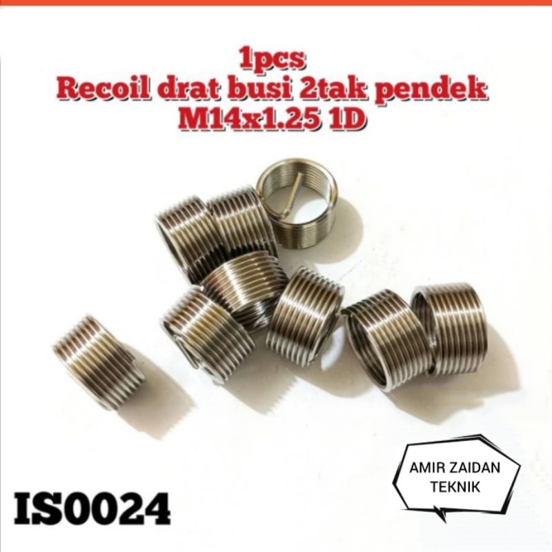 1pcs Recoil m14x1.25 1D recoil busi motor 2tak drat busi pendek