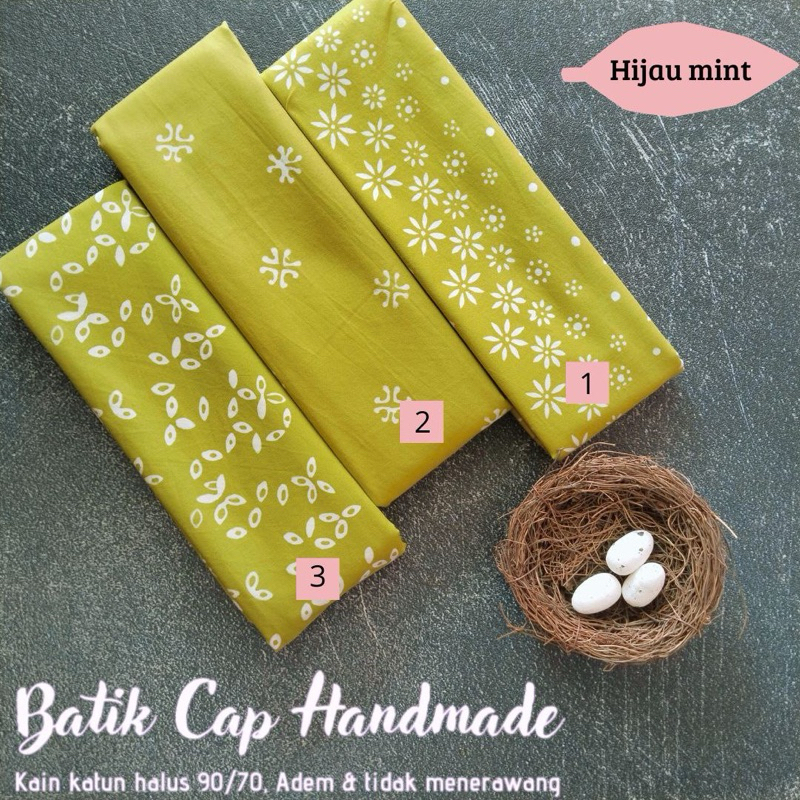 KAIN BATIK CAP HANDMADE HIJAU MINT