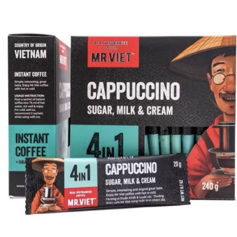 

Mr Viet Instant Coffee 4 in 12x20gr /box exp 11 maret 2025