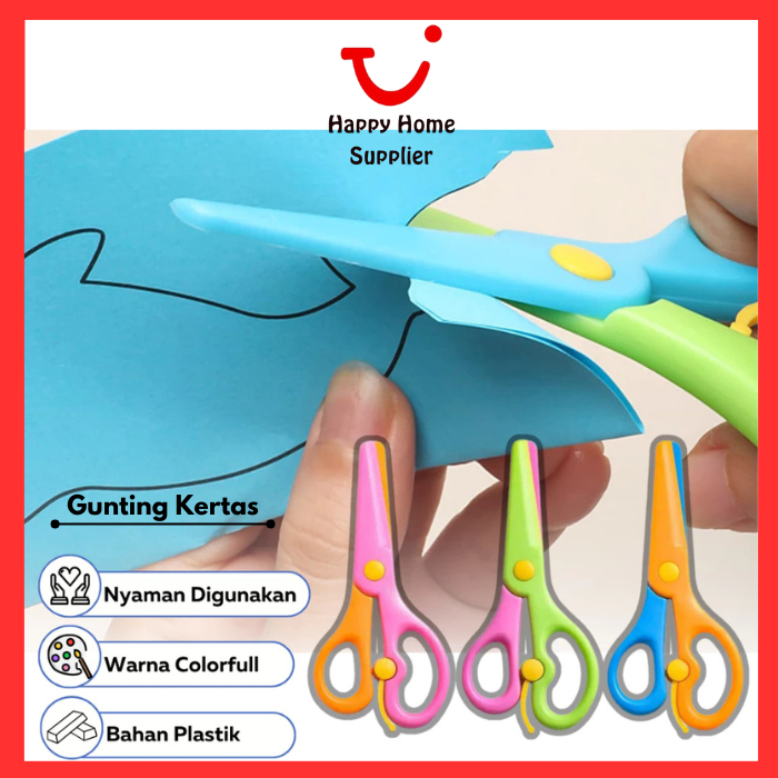 

[COD]Gunting Kertas Anak Warna Karakter Polos Ujung Bulat Tumpul Safety Plastic Rounded Scissors Kids Safe / Alat Pemotong Kertas Buku Origami Bahan Plastik / Gunting Kertas Colorfull Aman Untuk Anak / Perlengkapan ATK Sekolah Anak TK SD Playgroup Kantor