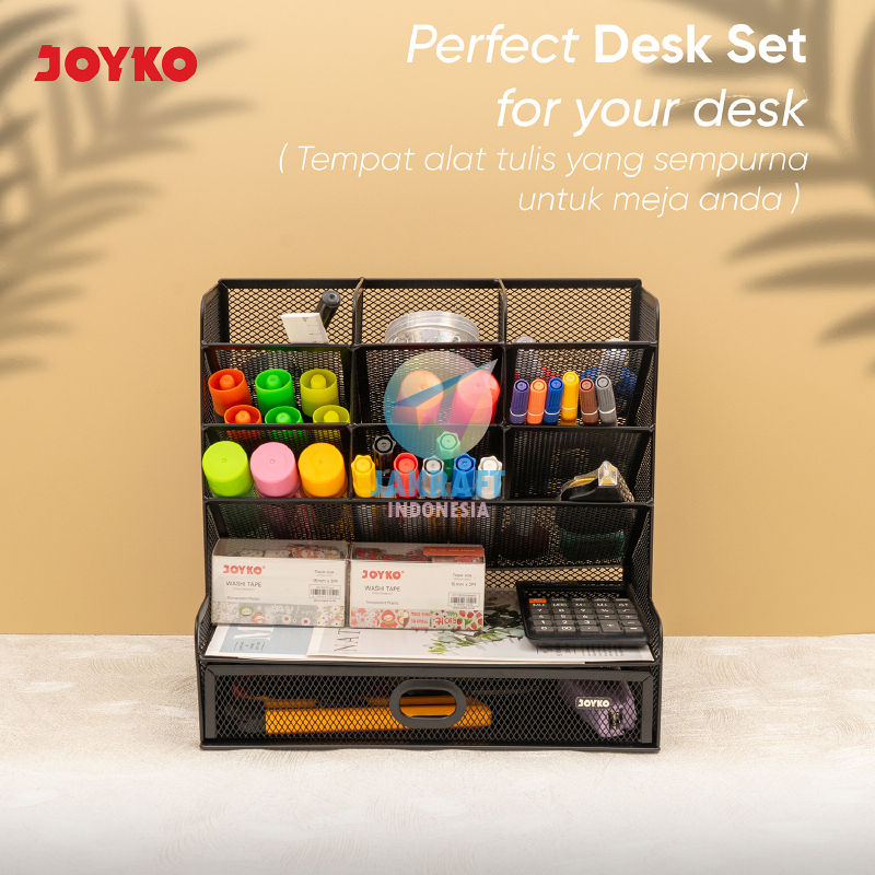 

(1 Unit) Desk Set Jaring JOYKO DS-61 Laci Tempat Alat Tulis Pensil Meja Pen Stationery Stand Holder Jala Besi Susun Tingkat Tinggi Drawer Shelft Metal Wire Mesh