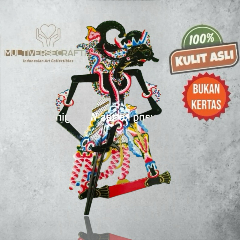 Wayang Mainan Anak Gatotkaca Emas Hitam Buto Babrah Untuk Mainan Dalang Anak-Anak
