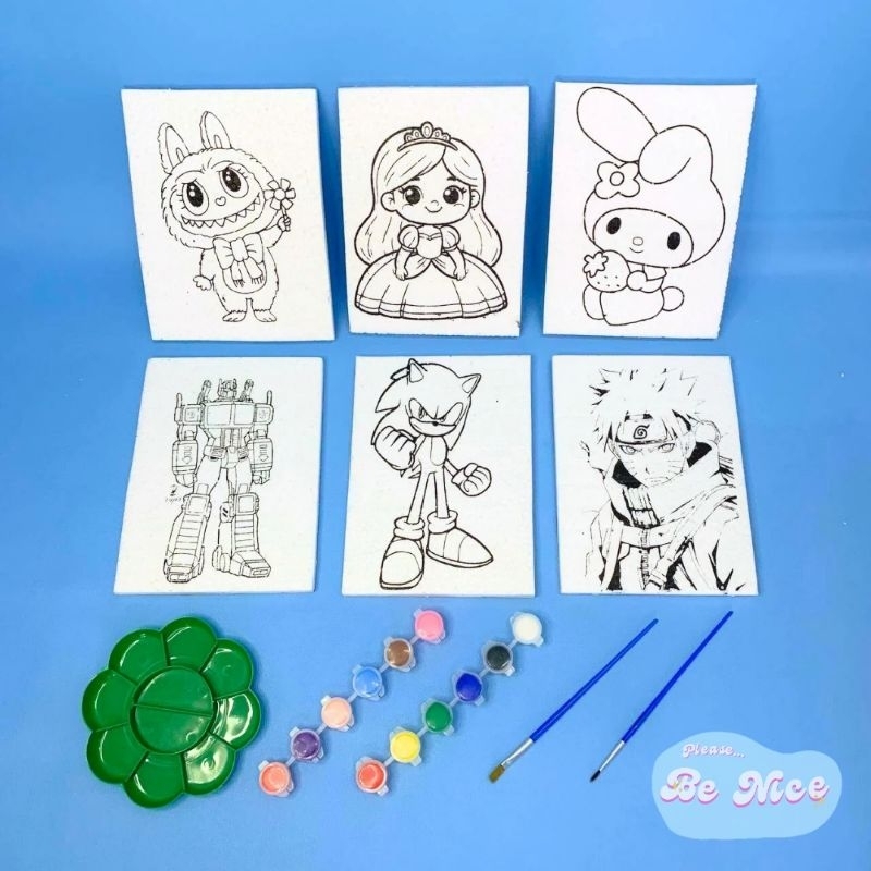 

Paket Lukis Mewarnai 5-in-1 untuk Anak & Remaja - 5 Media Gabus / Styrofoam, Cat 12 Warna, Kuas & Palet Lengkap!