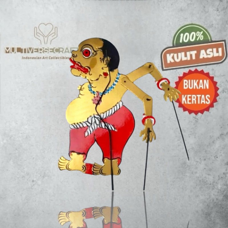 MULTIVERSECRAFTID Wayang Mainan Anak Bagong Ki Seno/Bagong Koloran Tinggi -+43cm Bahan Kulit Asli Bu