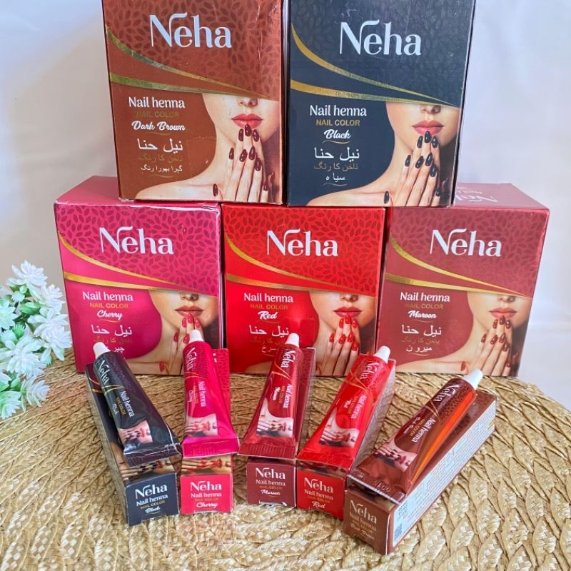 Neha Henna kuku pasta instant bentuk tube langsung pakai awet nail art kuteks cair | Oleh oleh Haji 
