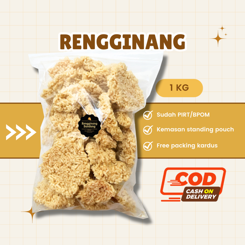 [DELISH SNACKS] Rengginang Bandung (Grosir) 250gr 500gr 1 KG / Cemilan Camilan Grosiran Kiloan