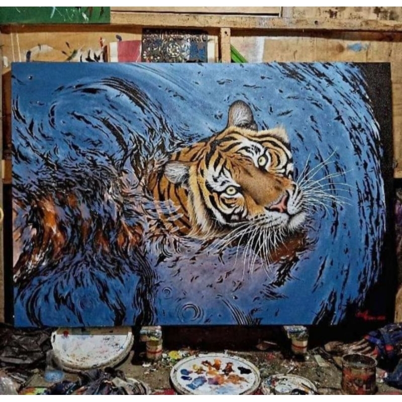 LUKISAN KANVAS HARIMAU