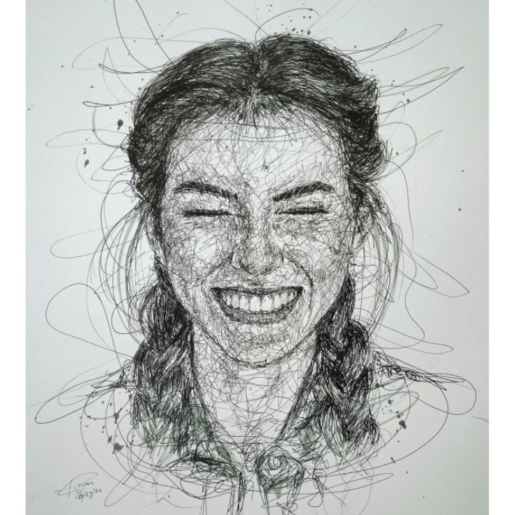 

Best Style Sketsa Wajah Scribble Art Portrait lukisan wajah Gambar Wajah Hadiah Ulang Tahun Wisuda