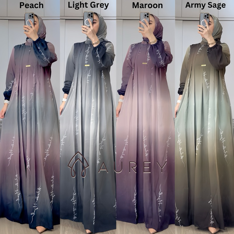 Aurey - set hijab givani gamis wanita dress mewah busui friendly gamis ceruti hyget premium busui ga