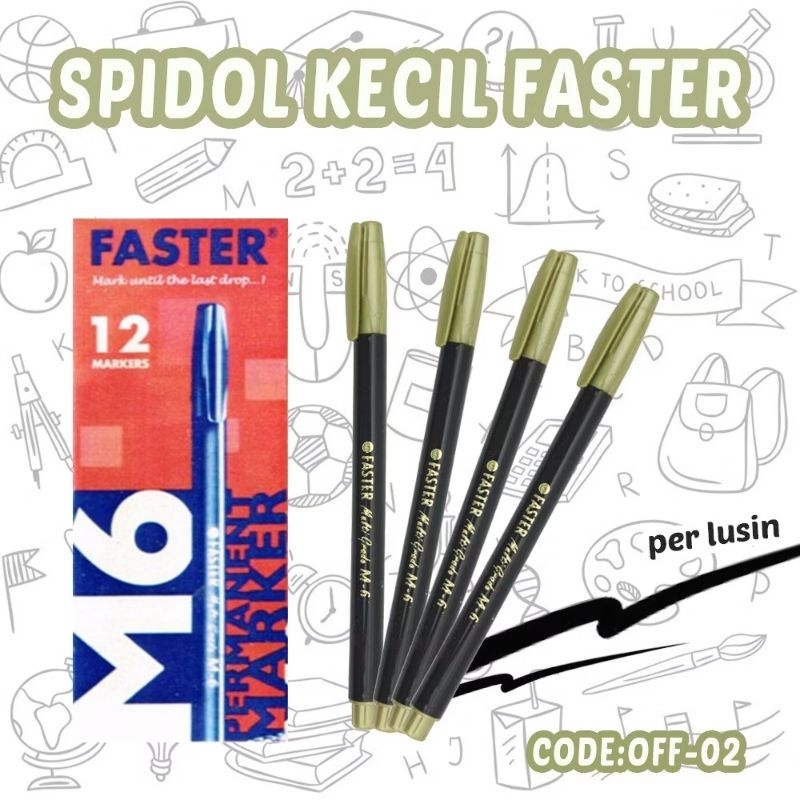 

Spidol Faster M6 Permanent Marker (12 pcs/1 lusin) Black,Blue,Red,Green