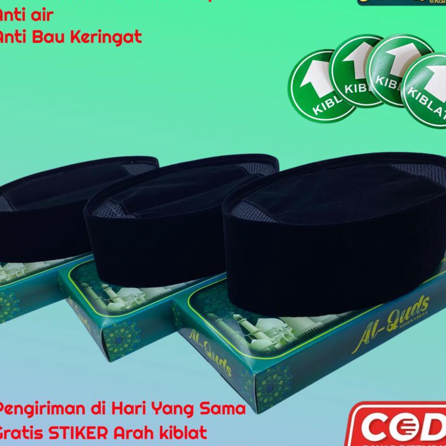 FG2 Peci Hitam Pendek Songkok Kopiah Pendek Hitam Polos AC Pecinya Cak Lontong