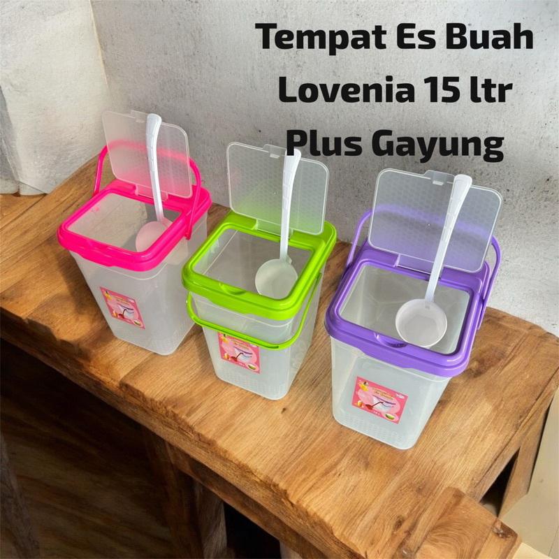 WADAH ES BUAH + GAYUNG  ES BUAH GENOA 30 LITER / WADAH TEMPAT ES BUAH LOVENIA 15 ltr + GAYUNG / AQUA