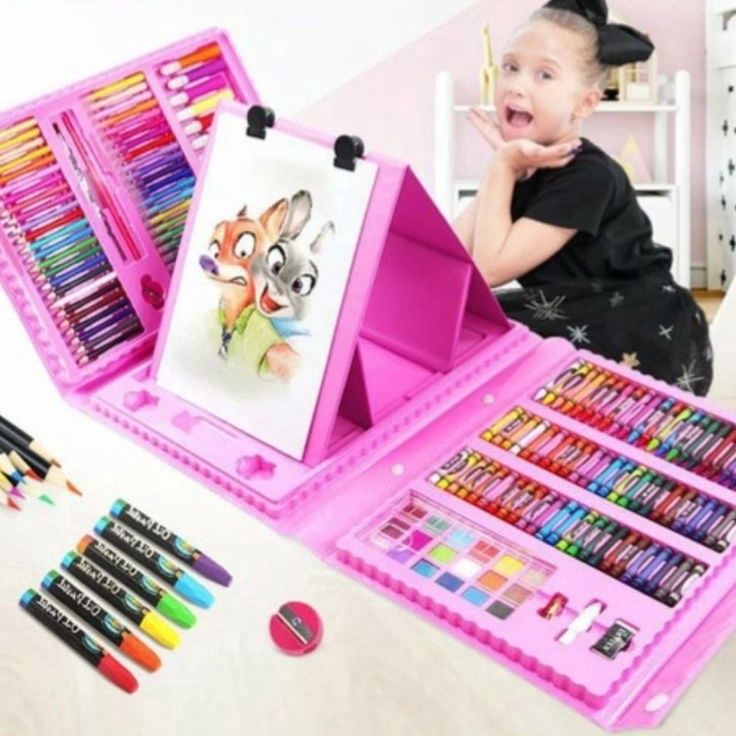 

Promo Puas Art set 28 Pcs crayon alat melukis gambar Set Drawing Koper Set Alat Gambar Anak Crayon Gambar Pensil Warna 28