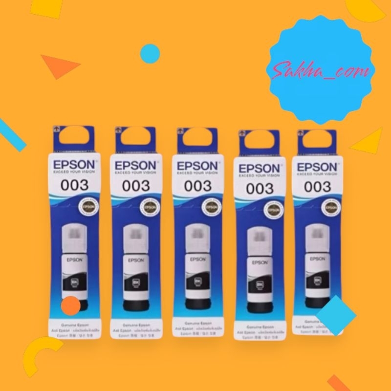 TINTA EPSON 003 BLACK ORIGINAL (5PCS) FOR PRINTER L SERIES L1110 L1210 L3110 L3150 L5190 L5290