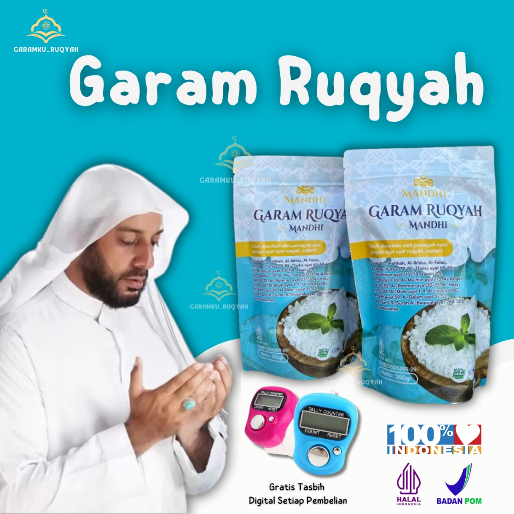 

[250 Gram] GARAM RUQYAH ASMA MANDHI/ GARAM NON MEDIS REZEKI BERLIMPAH ( Gratis Tasbih Digital )