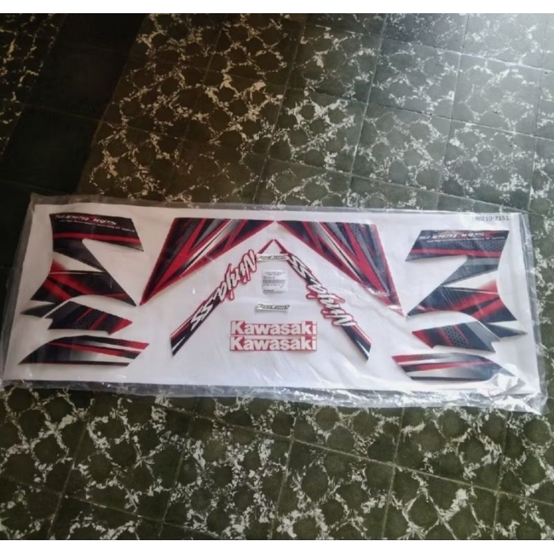 stiker striping ninja ss merah original