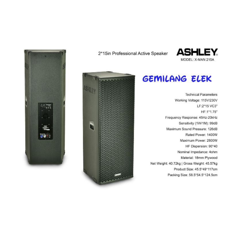 Speaker Aktif ASHLEY XMAN 215A ( 2x15 inch) Original