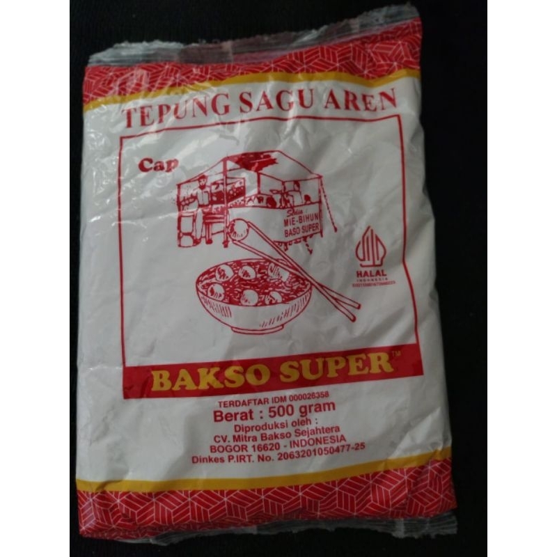 

TEPUNG SAGU AREN MEREK BAKSO SUPER 500 gram, 2 × Setengah kilo / 500 gram