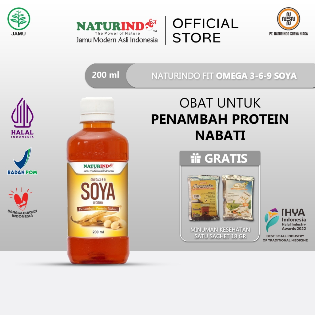 NATURINDO FIT - Omega 3-6-9 Soya Lecithin Rajanya Protein Nabati (Treatment Wajah Masker Wajah)