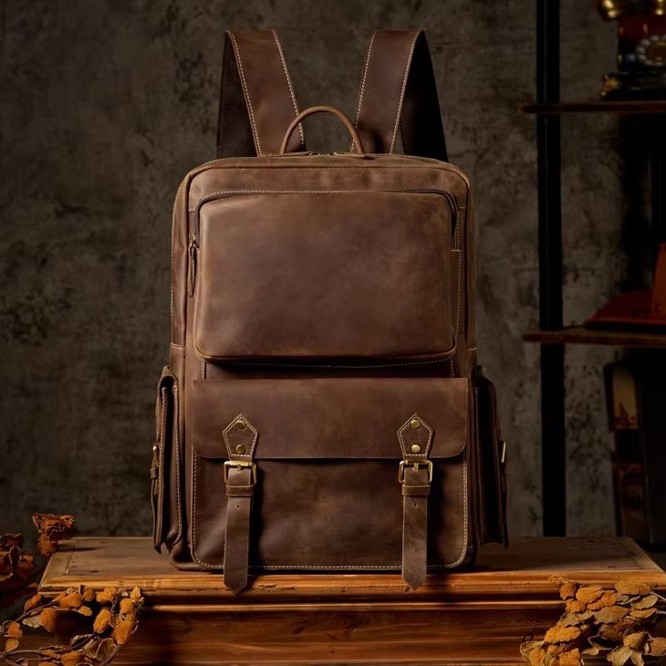 Tas Pria Ransel Travel Kapsitas Besar- Kulit Asli Garut