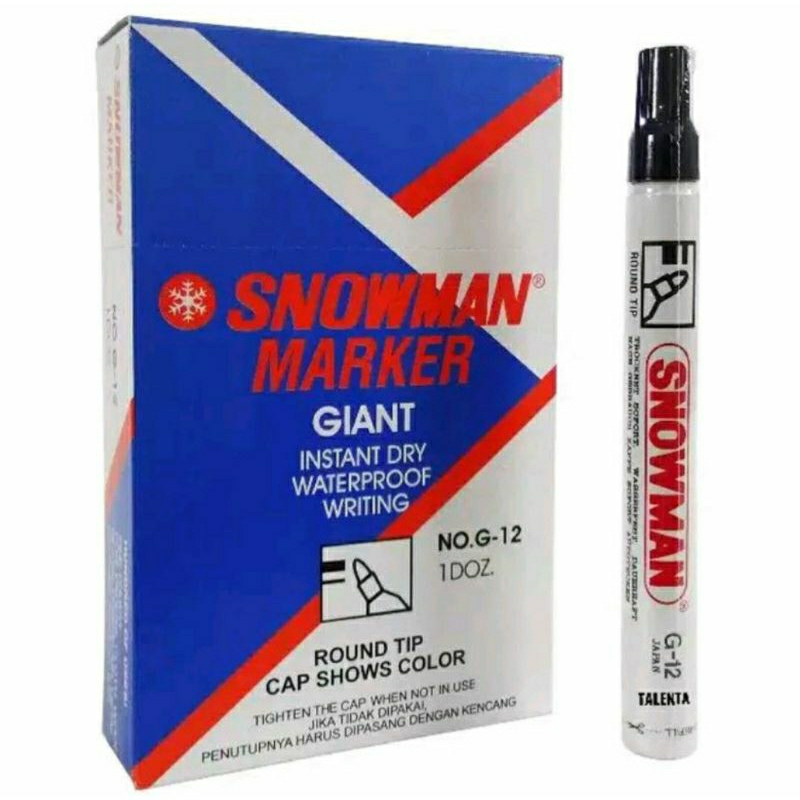 

Spidol Permanent G-12 Snowman Warna Hitam Harga 12pcs