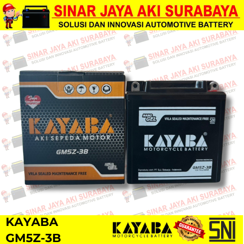 AKI TERMURAH KAYABA GM5Z-3B DRY CHARGED MOTOR SHOGUN SATRIA TORNADO SMASH BRAVO TITAN MTX5AL YB5LB Y
