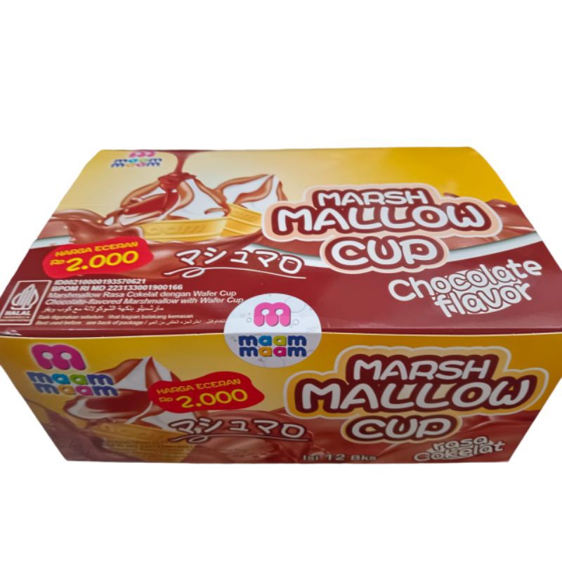 

Maam maamMarsh mallow cup Chocolate flavor isi 12 bungkus