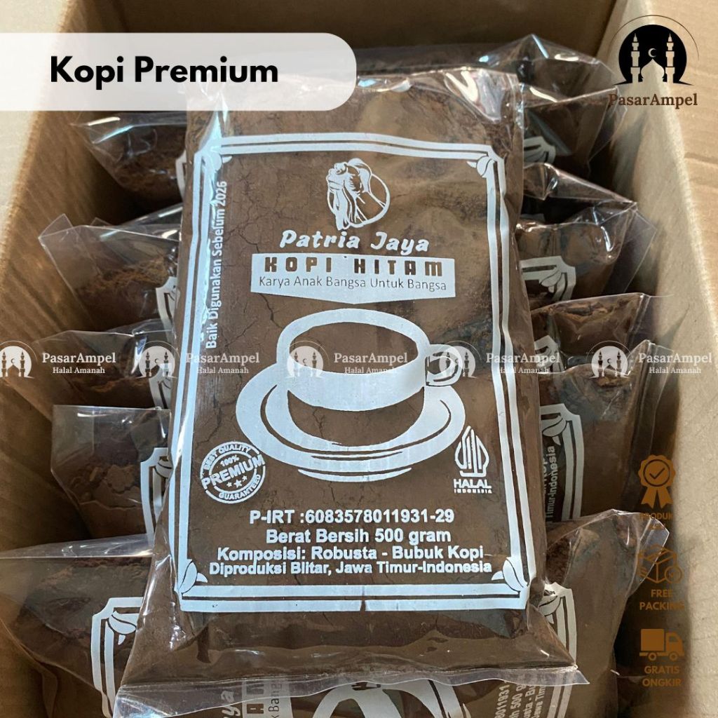 

Kopi Bubuk Robusta 500gr Patria Jaya Aroma & Rasa Muantap Harga Ekonomis Rasa Maksimalis 100% Biji Robusta