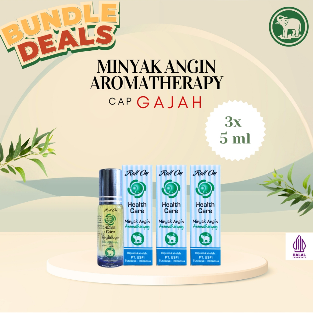 Cap Gajah 3 pcs Minyak Angin Aromatherapy Health Care 5 ML