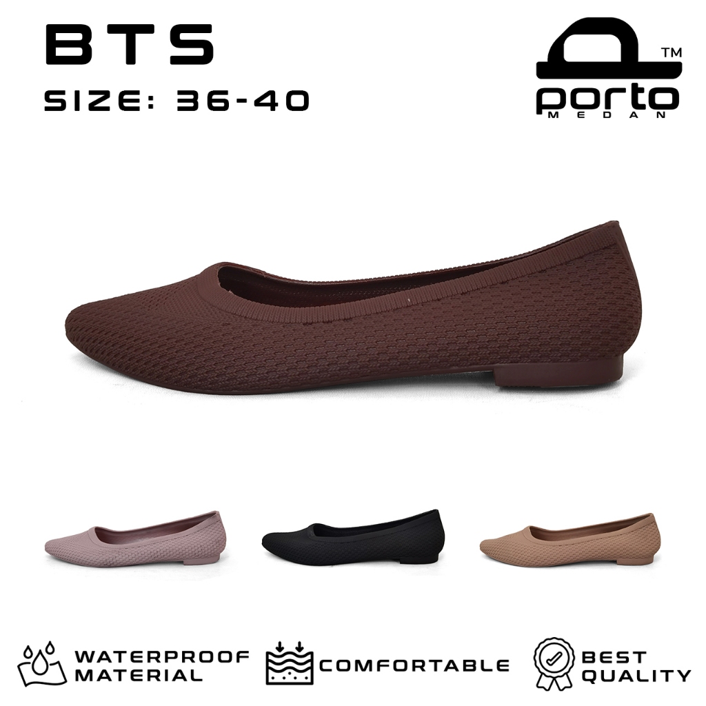 Porto Lady BTS Flatshoes Sepatu Selop Wanita Kerja Kantor