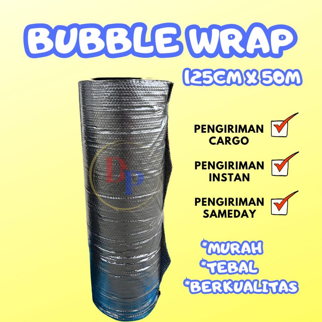 

Bubble Warp Hitam 1 Roll 125cm x 50m Alat Perlindungan Paket Produk Waterproof Premium